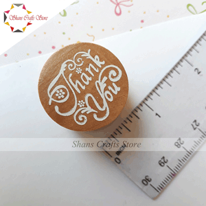 ROUND WOODEN STAMP -THANK YOU