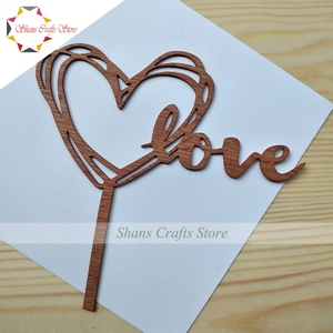 Wooden cake topper