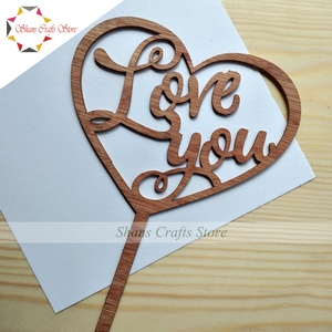 Wooden cake topper