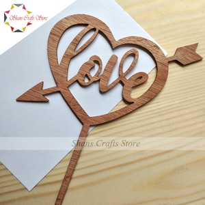 Wooden cake topper