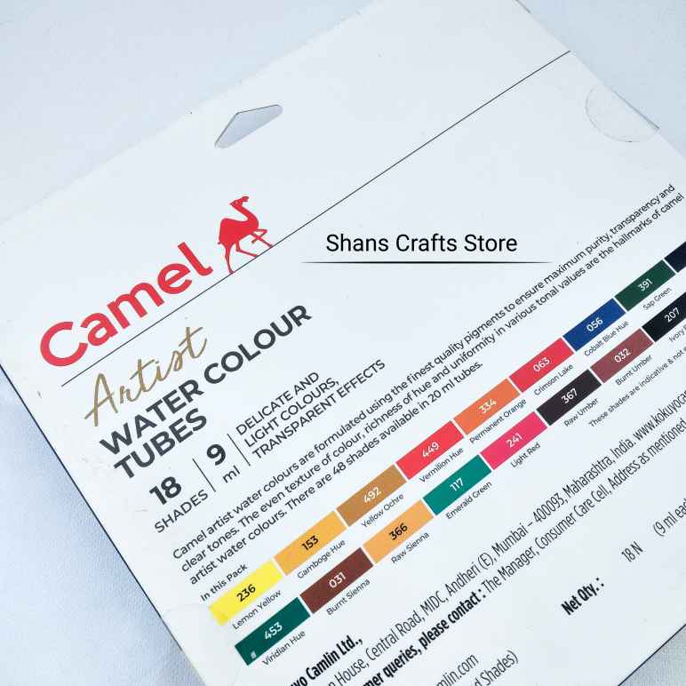 Camel Artist Watercolor Tubes 18x9ml - Image 4