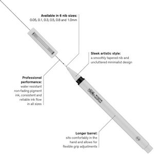 Winsor & Newton Fineliner-Black 0.5 mm Tip - Image 4