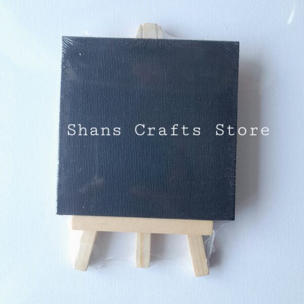 Black canvas frame with easel