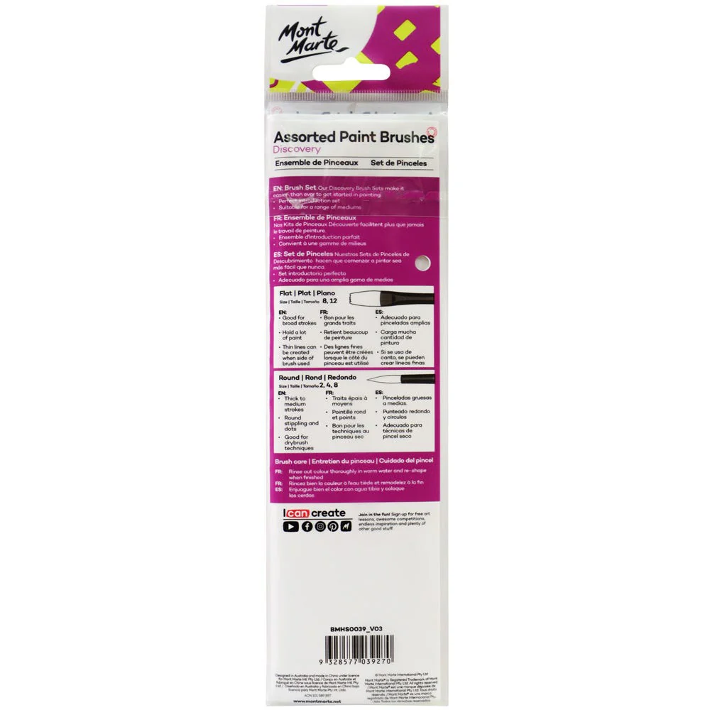 Paint Brushes Set 5 pcs Mont Marte - Image 2