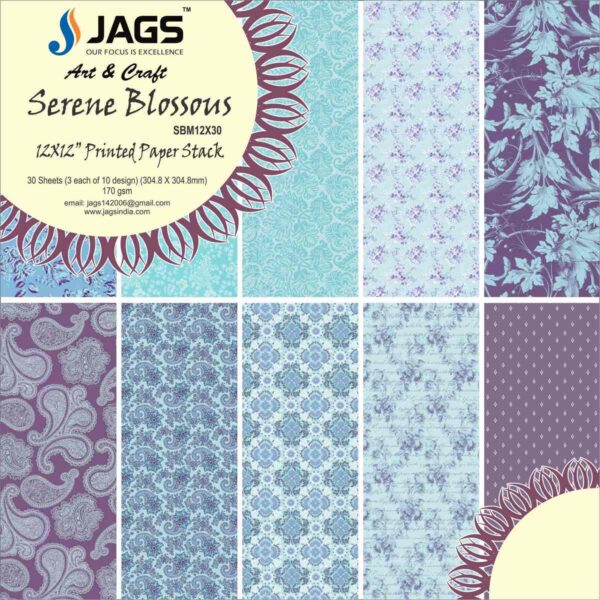 Scrapbook Paper Pack 12″x12″ Serene blossous