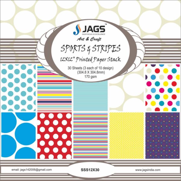 Scrapbook Paper Pack 12"x12" Sports & Strips