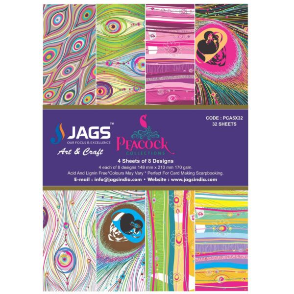 Srapbook paper A5 Peacock collection
