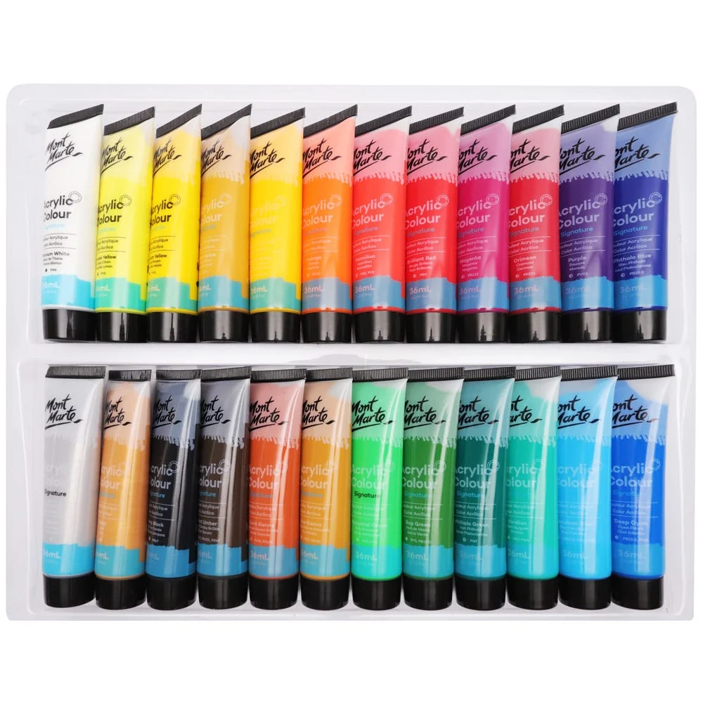 Acrylic Colour Paint Set Signature 24pc x 36ml - Image 2